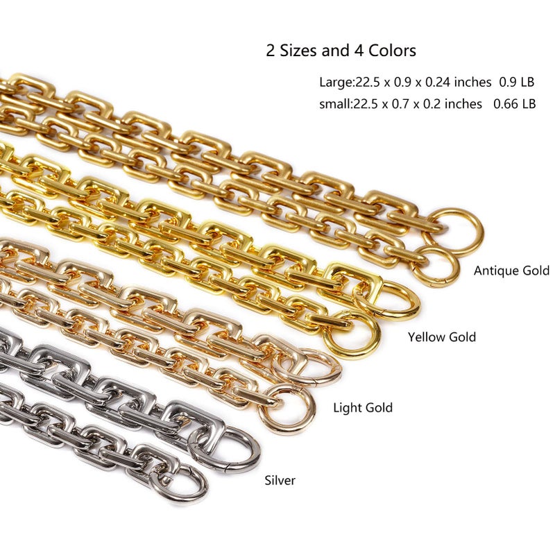Yichain 22.5 Inch Gorgeous Heavy Metal Bag Chains Purse Handle Shoulder Strap Replacement (Yellow Gold,Large) - Image 5